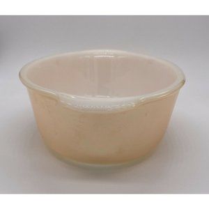 VINTAGE FIRE KING PEACH LUSTER CASSEROLE DISH & SOUP BOWL W/ LID.
